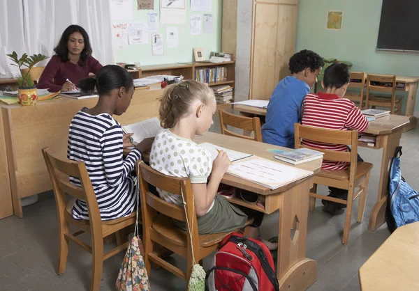 Multi-ethnic students in class