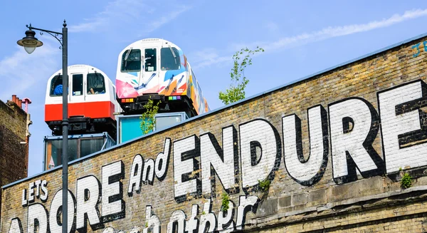Graffiti  and old colorful train wagons