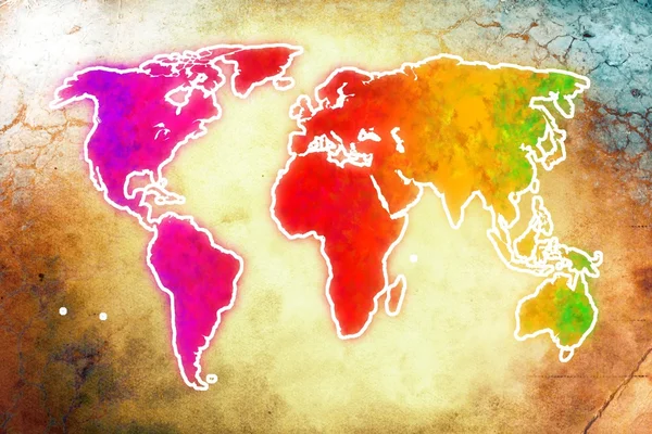 World map paint design art illustration