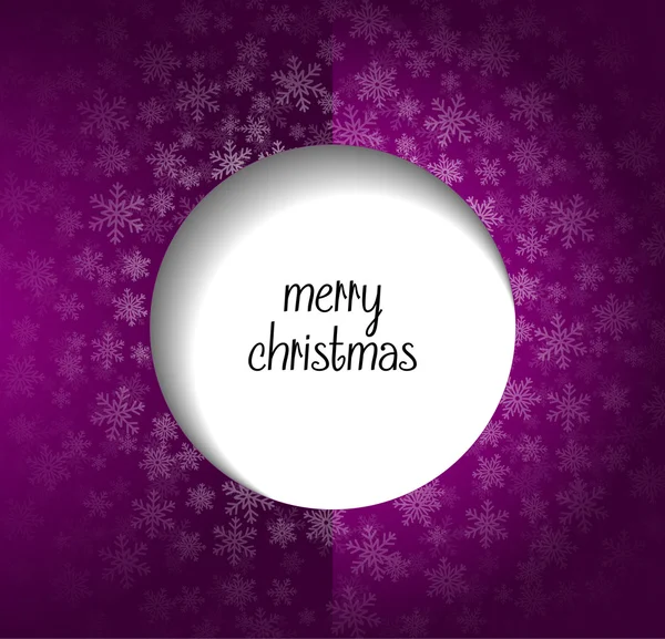 Purple christmas greeting card with merry christmas text