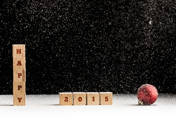 New Year 2015 background with falling snow