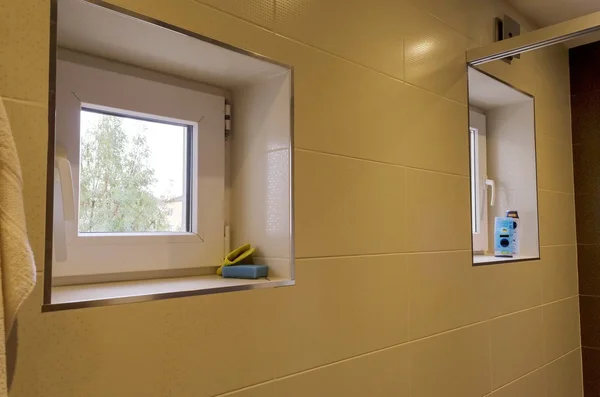 Small windows in bath-room