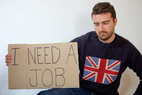 Sad english man isolated on white background