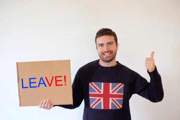 Happy english man after the brexit referendum result