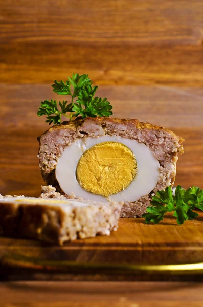 Meat Loaf with boiled egg