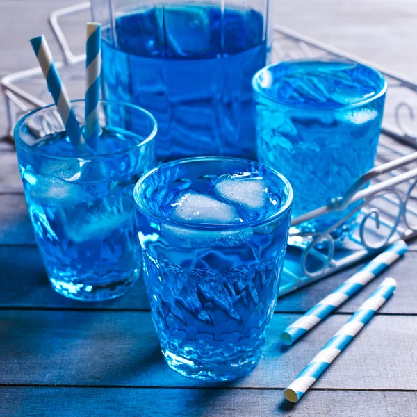 Blue drink with ice