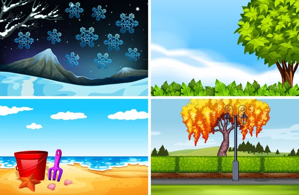 Four scenes of different seasons