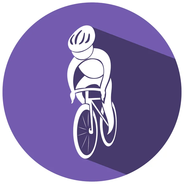 Sport icon design for cycling on round tag