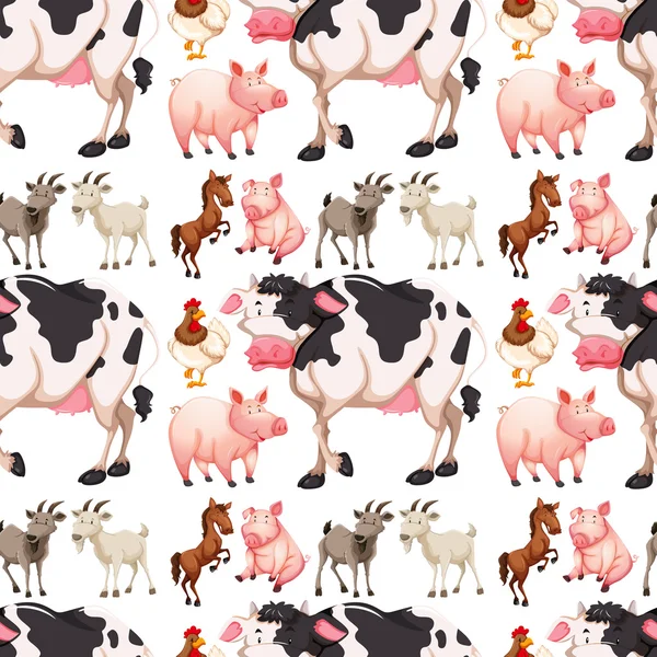 Seamless background with farm animals