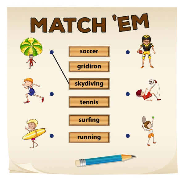 Matching game with sport and people