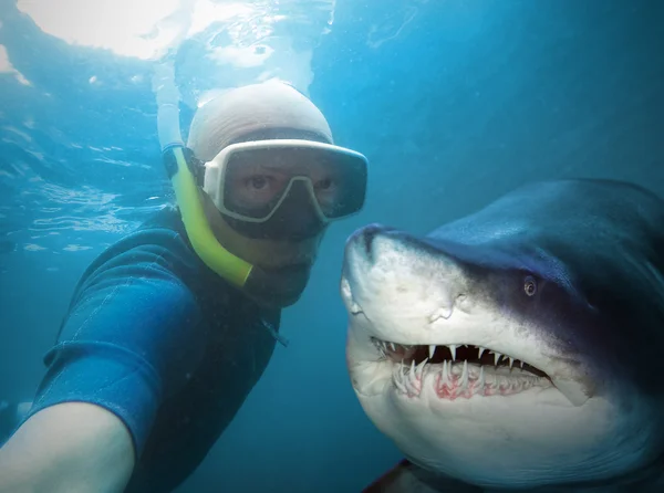 Underwater selfie with friend.
