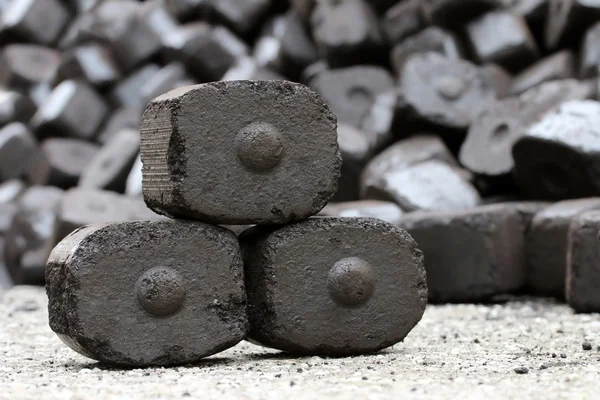 Brown coal briquettes.