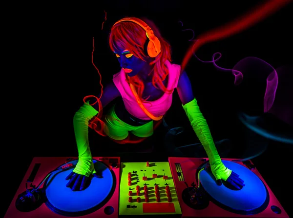 Sexy neon uv glow DJ