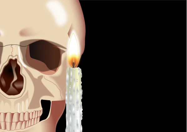 SKULL WITH CANDLE