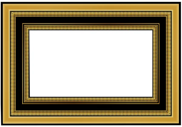 Old antique gold frame over white background