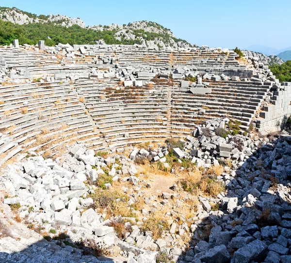The old  temple and theatre in termessos antalya turkey asia sky
