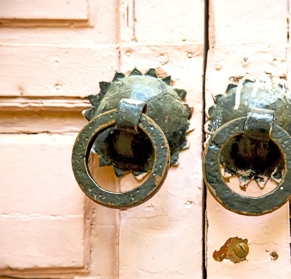 Brown  morocco in africa the old wood  facade home and rusty saf