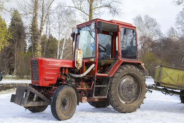 Tractor on the white background