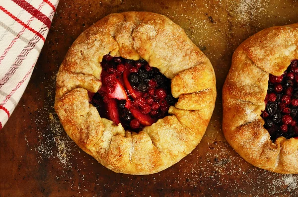 Homemade galette with apples and berry mix