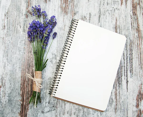 Lavender with notebook
