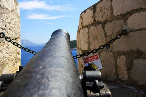 A huge gun view from the Dubrovnik fortress