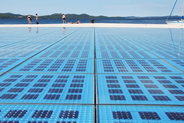 Solar energy battery cell panels at Zadar, Croatia