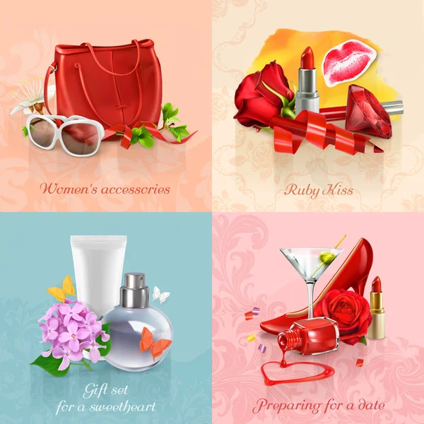 Beauty and cosmetics set of concepts   backgrounds