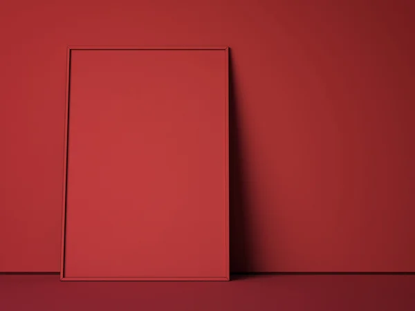 Red blank canvas in modern studio. 3d rendering