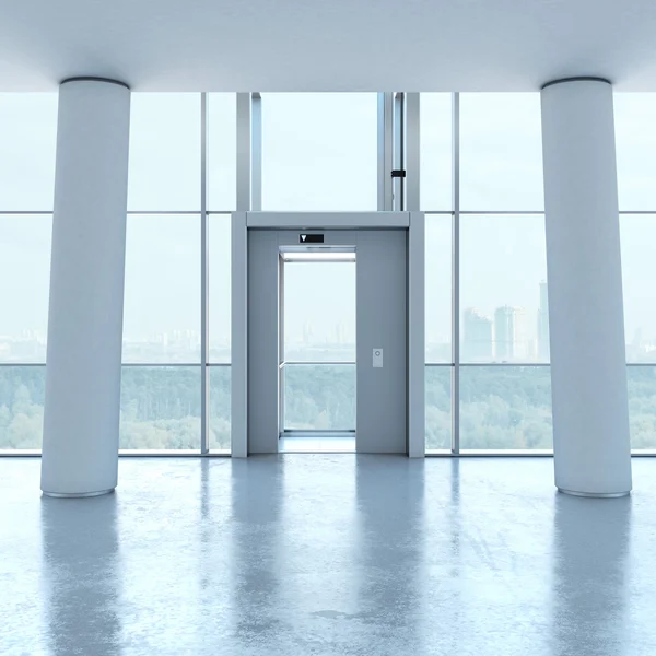 Transparent elevator and columns