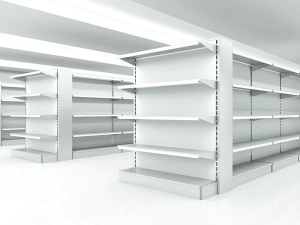 White clean shelves