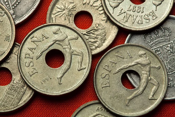 Coins of Spain close-up
