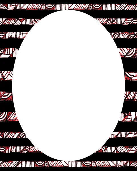 Circle White Frame Background with Tribal Decorated Borders