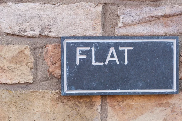 Empty Sign for your text engraved on a tile 'Flat'