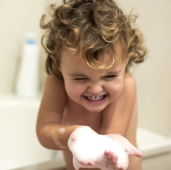 Little girl in the bathtub