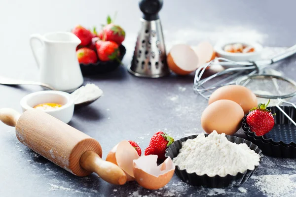 Ingredients and tools for baking