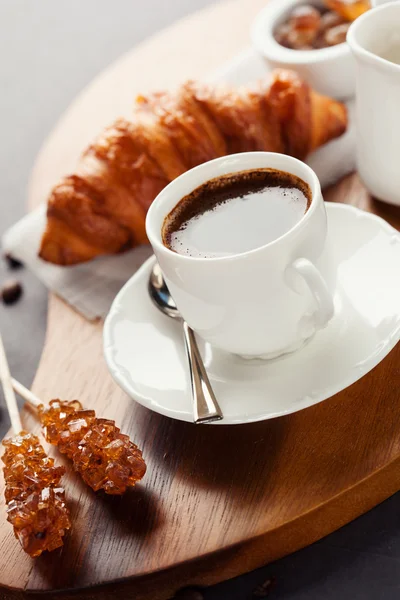Croissant  and cup of coffee