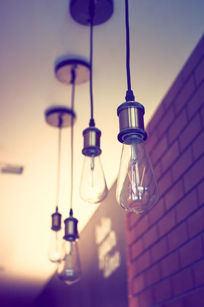 Vintage lamp in coffee shop