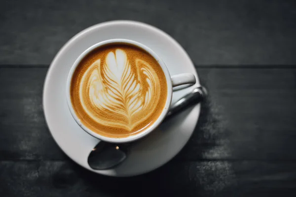 Coffee latte art in coffee shop
