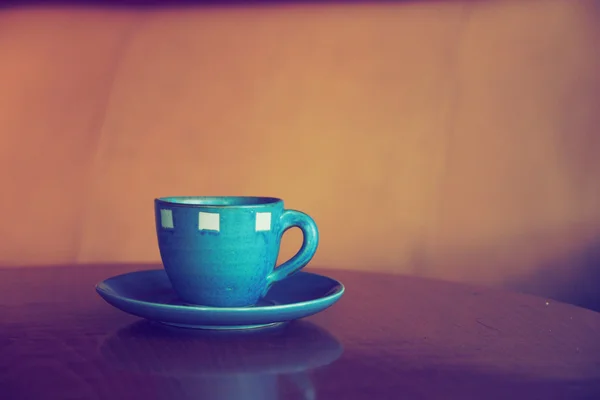 Vintage color tone of  cup of coffee  on the table coffee shop