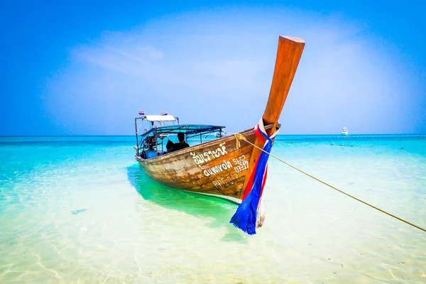 Boat on the beach blue sea Thailand