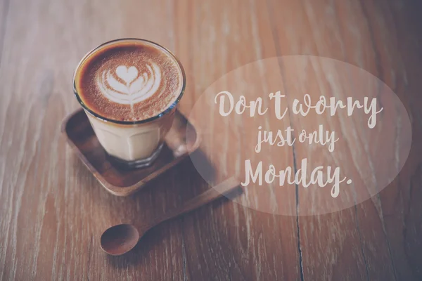 MONDAY quote on the photo coffee background