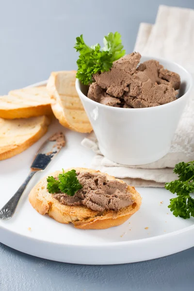 Homemade meat snack chicken liver pate