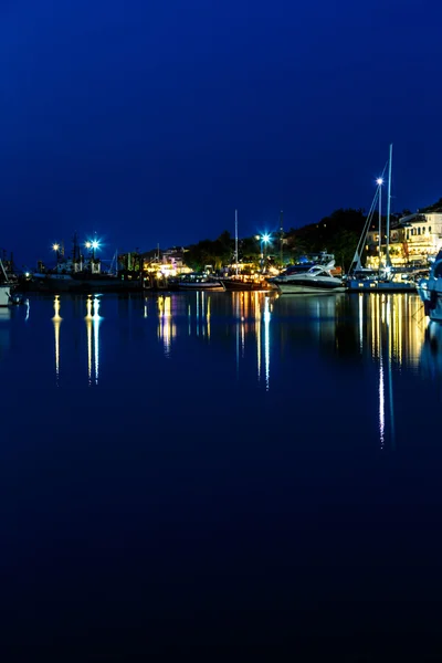Night sea yacht dock