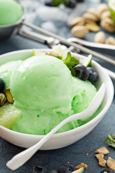 Green refreshing lime pistachio  ice cream