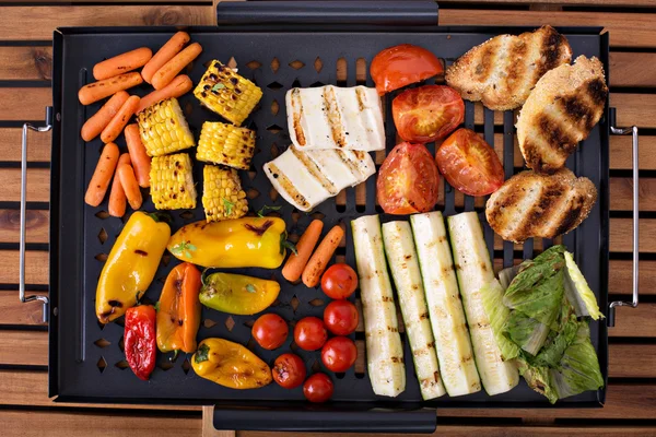Grilled vegetables on a pan