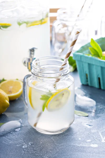 Fresh citrus lemonade in beverage dispenser
