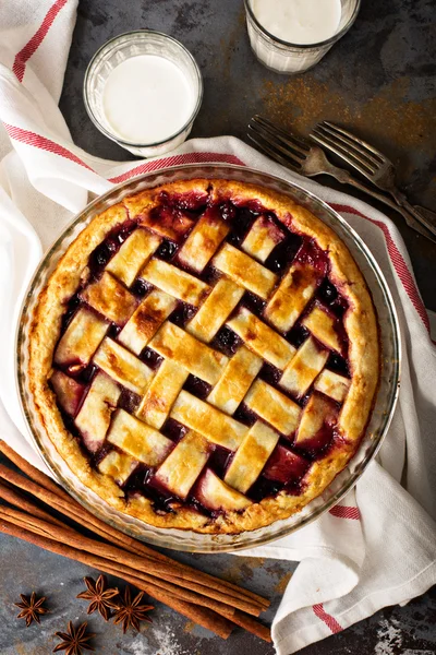 Homemade cherry pie with lattice