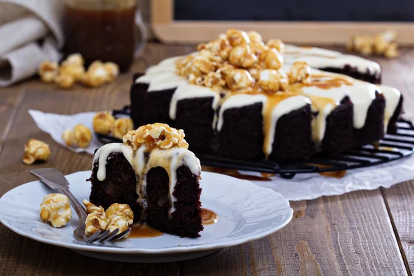 Chocolate ginger pear cake with cream cheese glaze