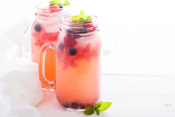 Watermelon lemonade with blueberries