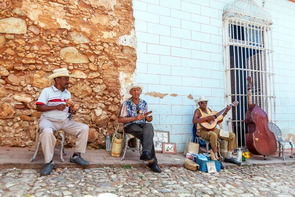 TRINIDAD, CUBA - MARCH 30, 2012: street music band of four men